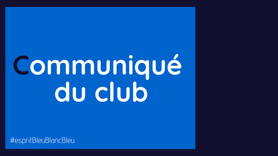 COMMUNIQUÉ DU CLUB